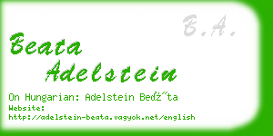 beata adelstein business card